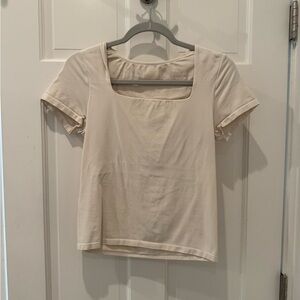 Cream Short Sleeve Women's Top
